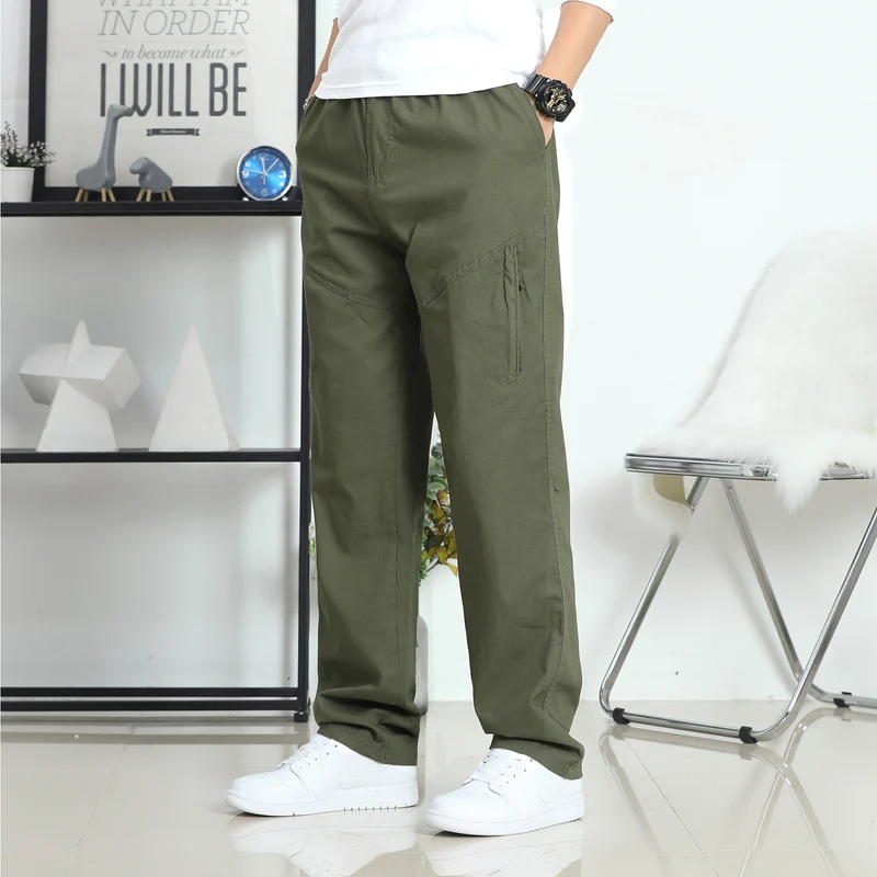 Herren Weite Utility-Cargohose mit elastischem Bund, seitlichen Reißverschlusstaschen und vorgeformten Knien Nord Taschen