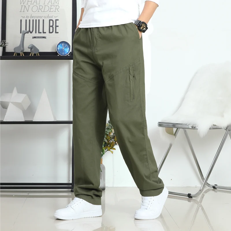 Herren Weite Utility-Cargohose mit elastischem Bund, seitlichen Reißverschlusstaschen und vorgeformten Knien Nord Taschen