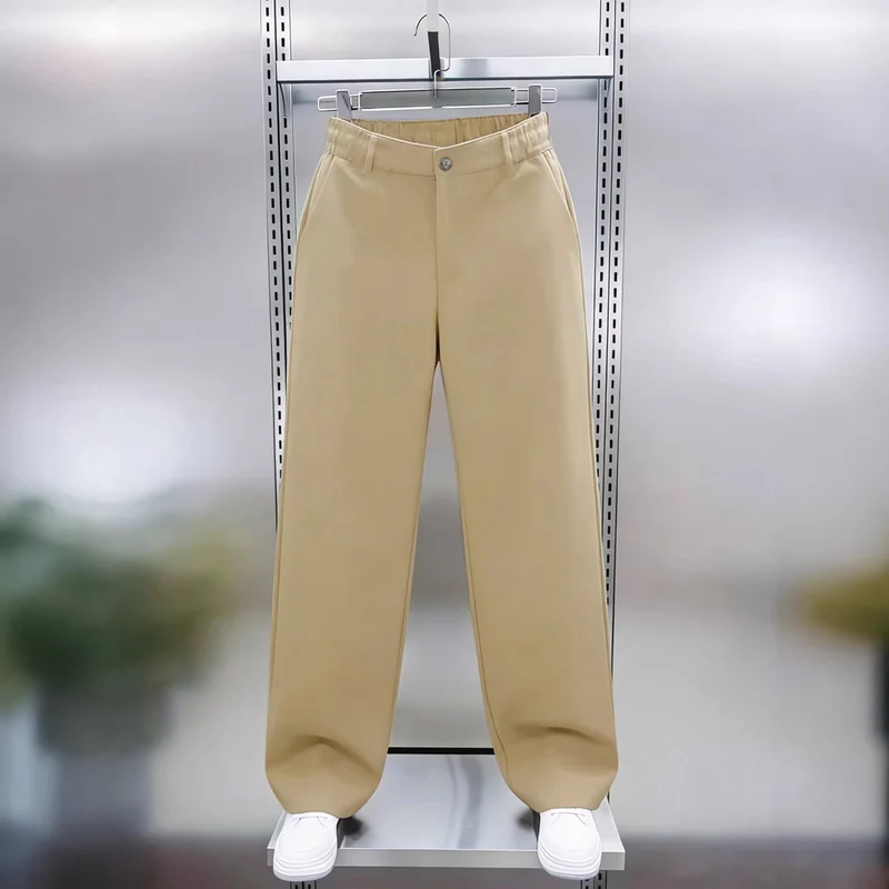 Herren Weite Twillhose mit hohem Bund, elastischem Rückenbund und geradem Bein Nord Taschen