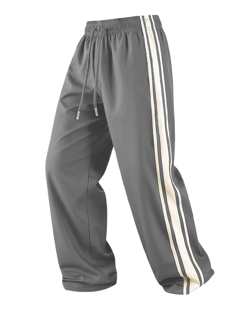 Herren Weite Trainingshose mit elastischem Tunnelzugbund, seitlichem Kontraststreifen & lockerem Baggy‑Schnitt Nord Taschen