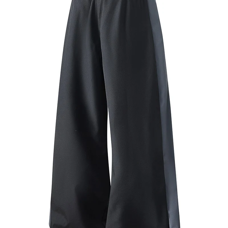 Herren Weite Trackhose mit Satin-Seiteneinsatz, Paspelierter Naht & Tunnelzugbund Nord Taschen