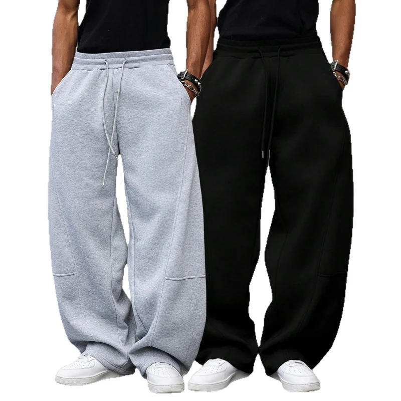 Herren weite Sweatpants im Baggy Cut mit elastischem Bund, Tunnelzug und Eingrifftaschen Nord Taschen