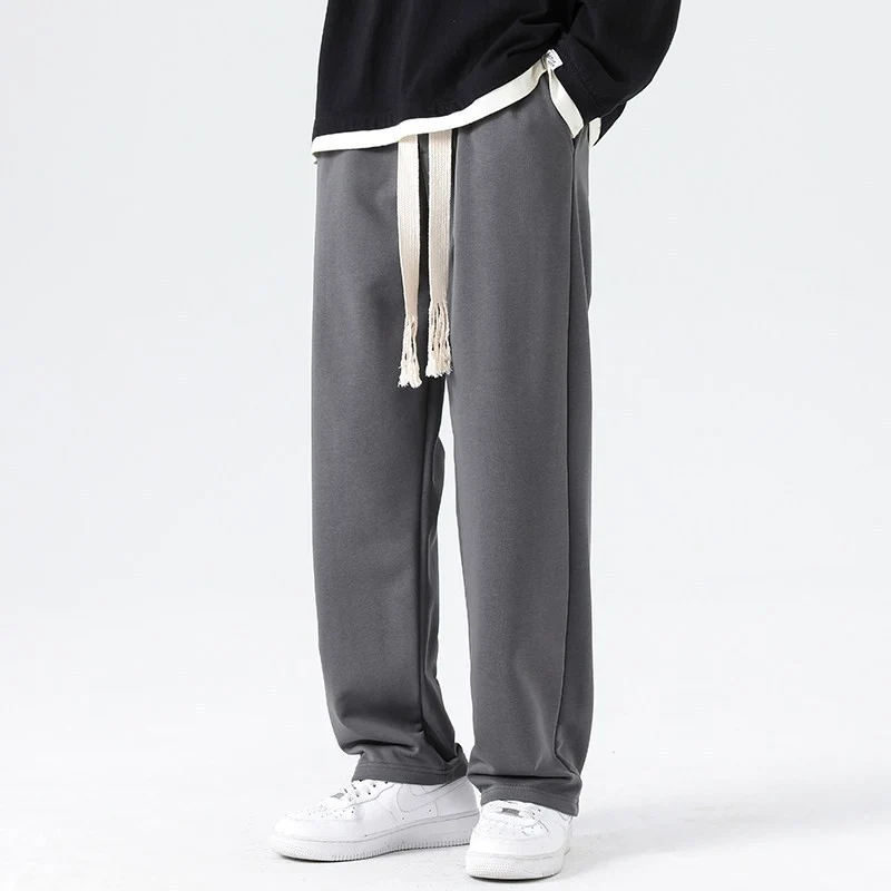 Herren Weite Relaxed-Jogginghose mit tiefem Schritt, dekorativem Kordelband & geradem Bein Nord Taschen
