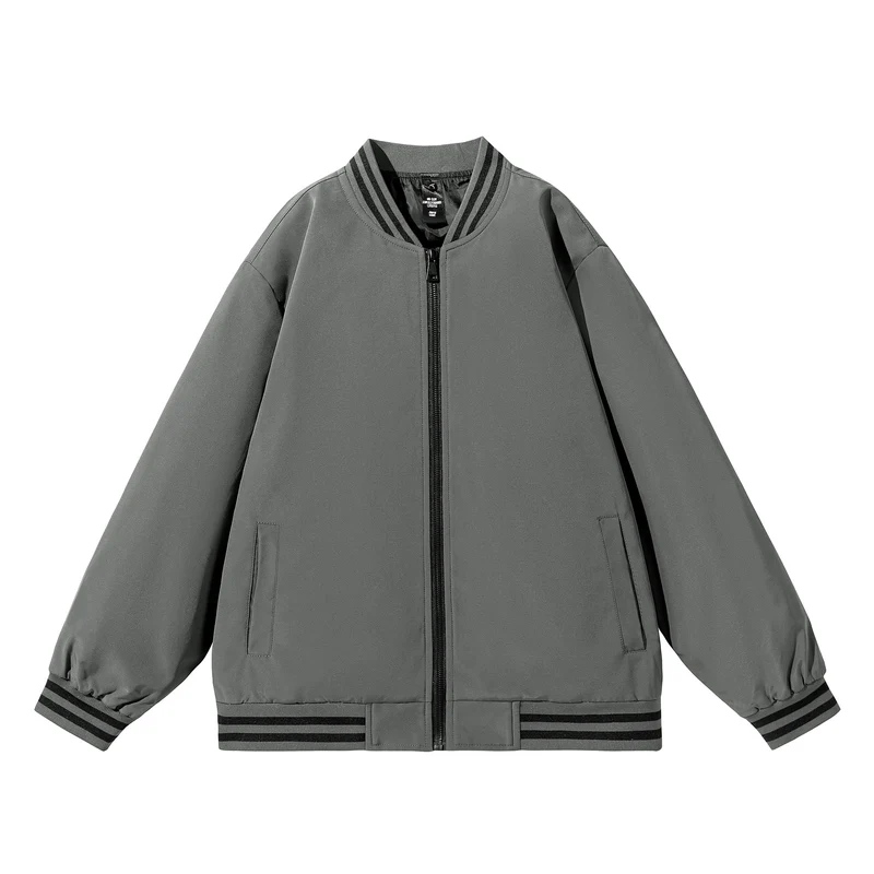 Herren Weite Oversize-Bomberjacke im Utility-Look mit gestreiften Rippbündchen und durchgehendem Reißverschluss Nord Taschen