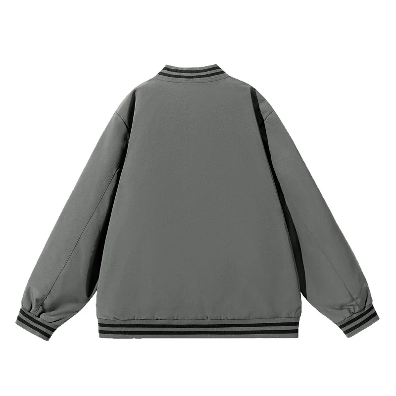 Herren Weite Oversize-Bomberjacke im Utility-Look mit gestreiften Rippbündchen und durchgehendem Reißverschluss Nord Taschen