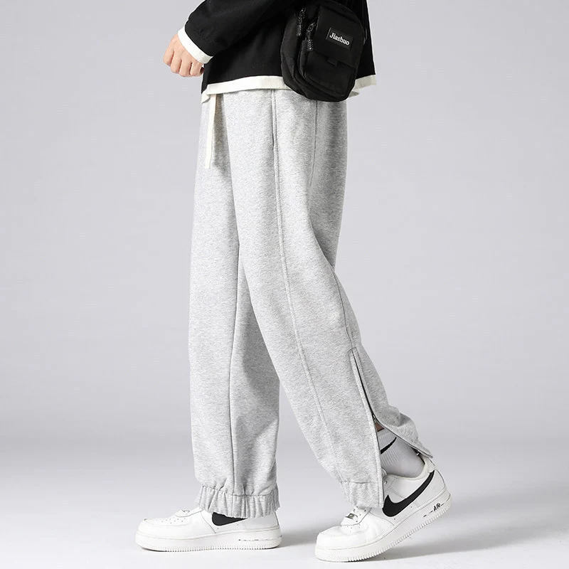 Herren weite Jogginghose mit seitlichem Reißverschluss‑Schlitz, elastischem Bund & Kordelzug Nord Taschen