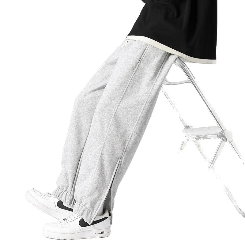 Herren weite Jogginghose mit seitlichem Reißverschluss‑Schlitz, elastischem Bund & Kordelzug Nord Taschen