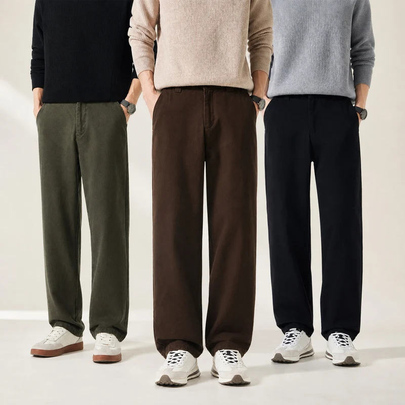 Herren Weitgeschnittene Freizeithose mit geradem Bein und seitlichen Eingrifftaschen Nord Taschen