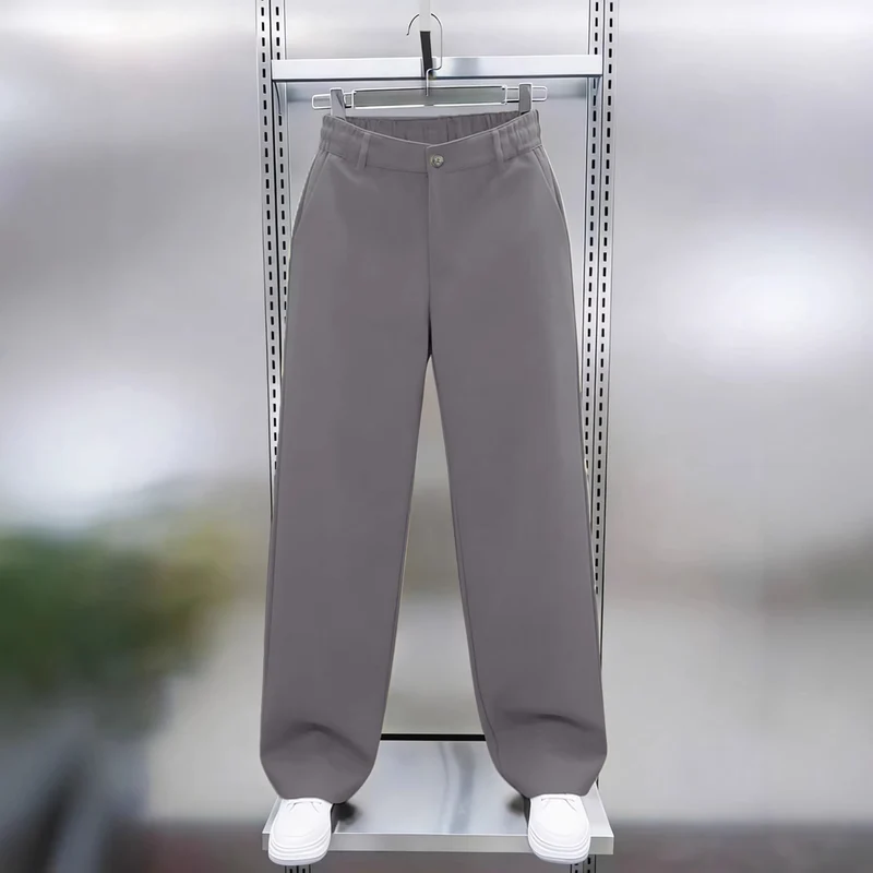 Herren Weite High‑Waist Chinohose mit elastischem Rückbund geradem Bein & Seitentaschen Nord Taschen