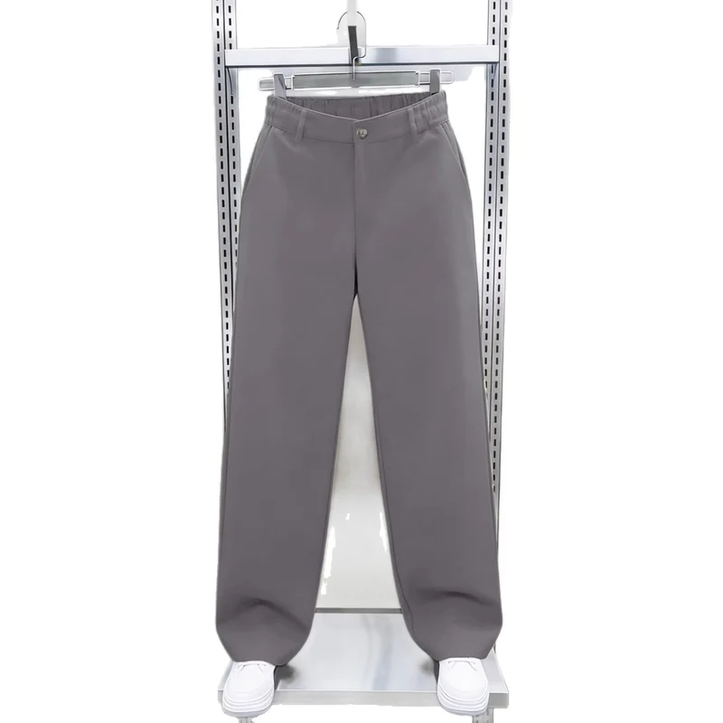 Herren Weite High‑Waist Chinohose mit elastischem Rückbund geradem Bein & Seitentaschen Nord Taschen