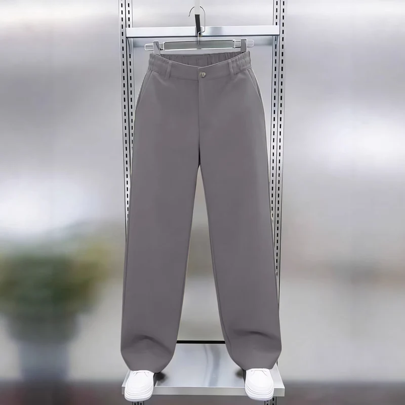 Herren Weite Chinohose mit hoher Taille und elastischem Rückbund Nord Taschen