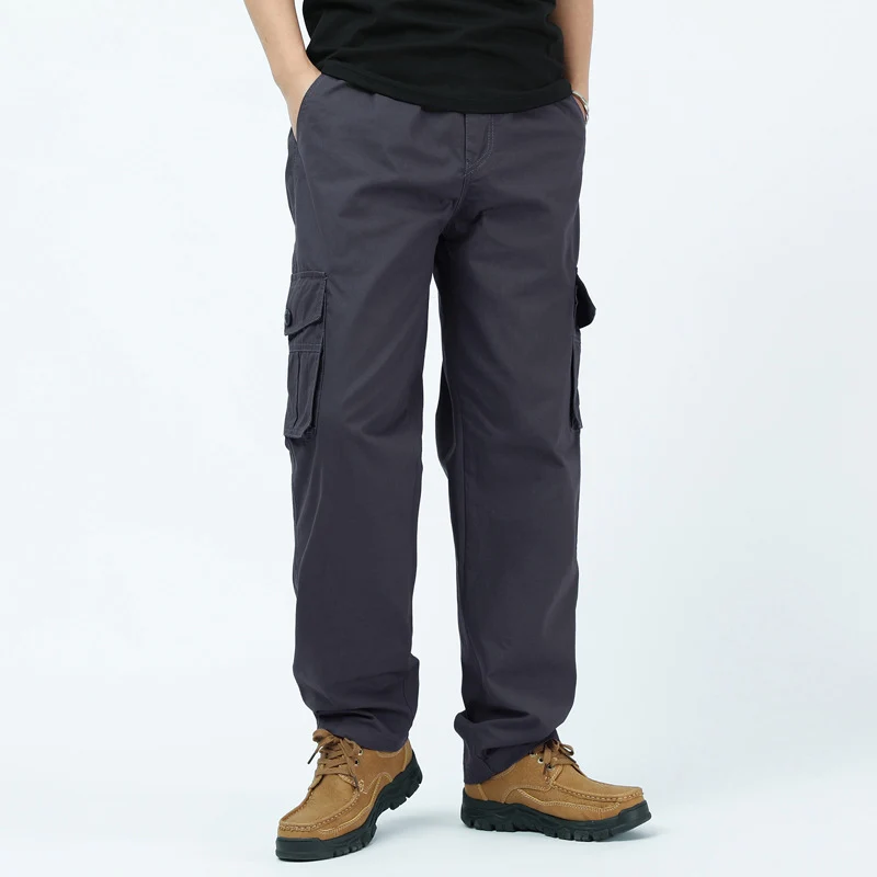 Herren Weite Cargohose mit aufgesetzten Pattentaschen, verstellbarem Beinabschluss und elastischem Bund Nord Taschen