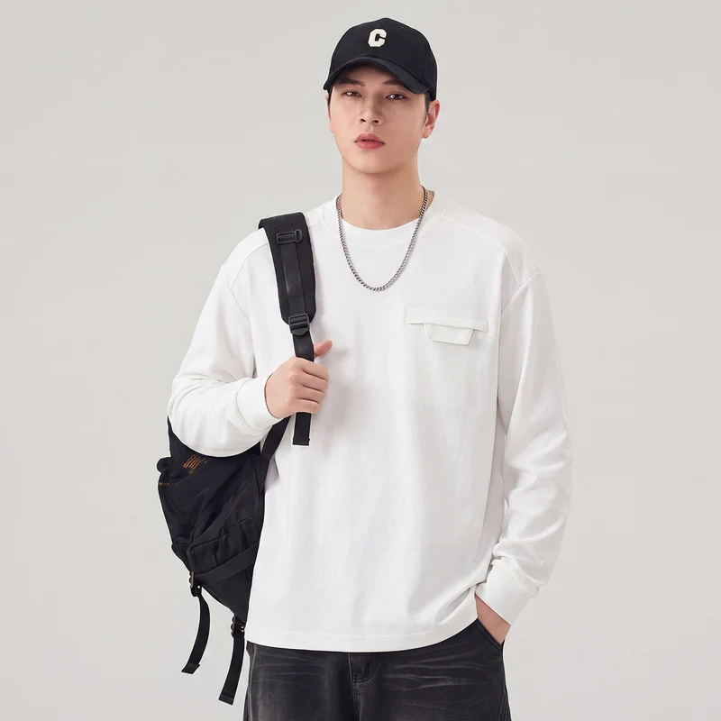 Herren Oversize Sweatshirt mit Brustklappe und Raglanärmeln Nord Taschen