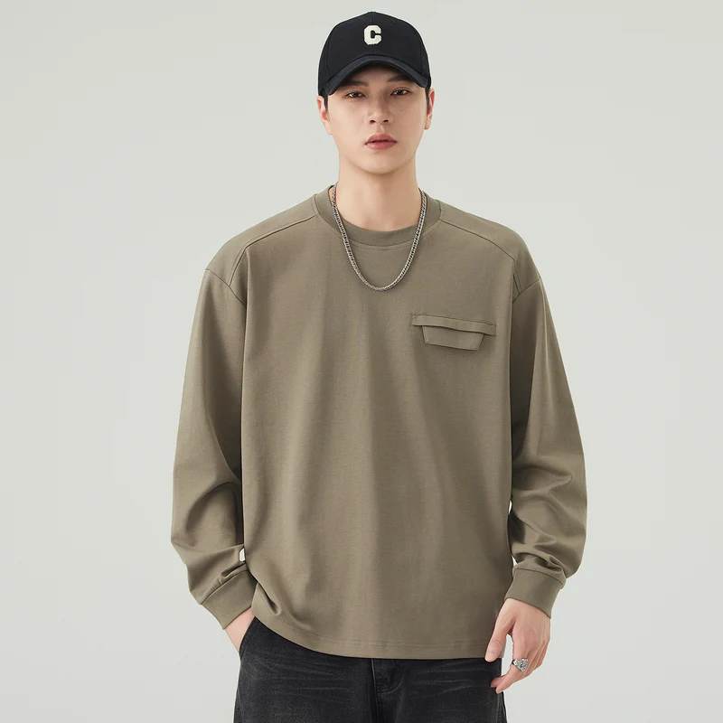 Herren Oversize Sweatshirt mit Brustklappe und Raglanärmeln Nord Taschen
