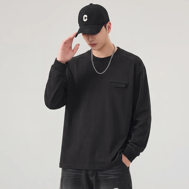 Herren Oversize Sweatshirt mit Brustklappe und Raglanärmeln Nord Taschen