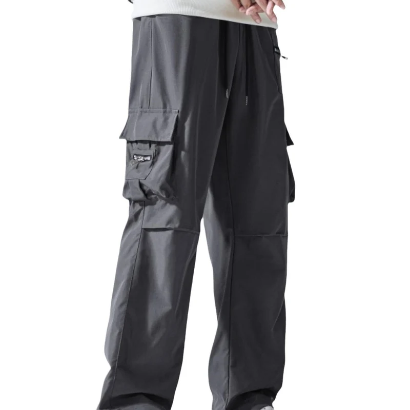 Herren Weite Cargo‑Hose im Baggy‑Cut mit Tunnelzugbund, Zipper‑Tasche & Klappfächern Nord Taschen
