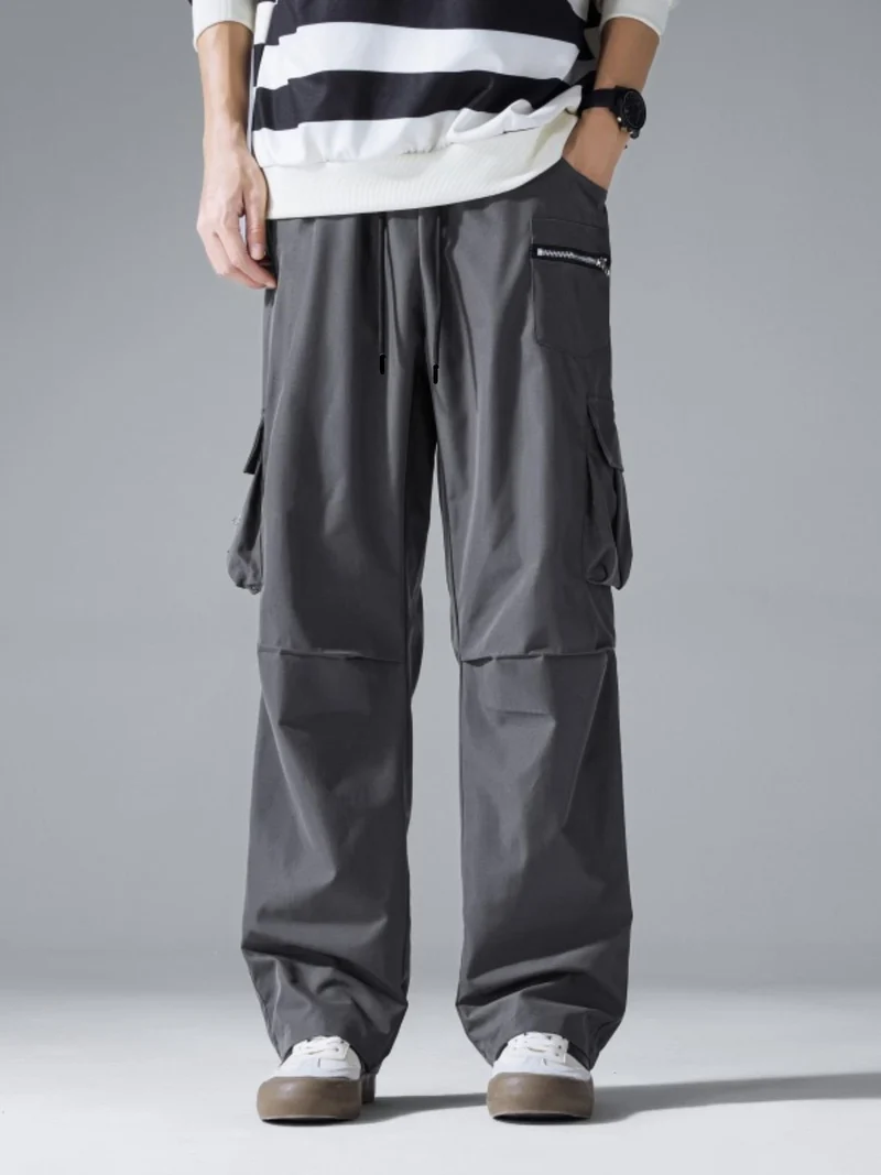 Herren Weite Cargo‑Hose im Baggy‑Cut mit Tunnelzugbund, Zipper‑Tasche & Klappfächern Nord Taschen