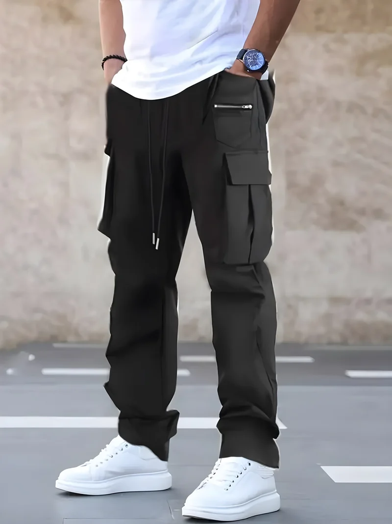 Herren Weite Cargo‑Hose im Baggy‑Cut mit Tunnelzugbund, Zipper‑Tasche & Klappfächern Nord Taschen