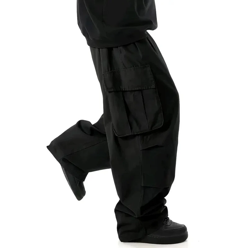 Herren Weite Baggy-Utility-Cargohose mit Multifachtaschen und tiefem Schritt Nord Taschen