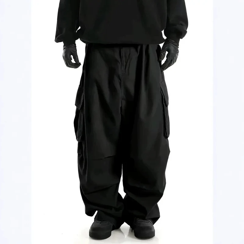Herren Weite Baggy-Utility-Cargohose mit Multifachtaschen und tiefem Schritt Nord Taschen