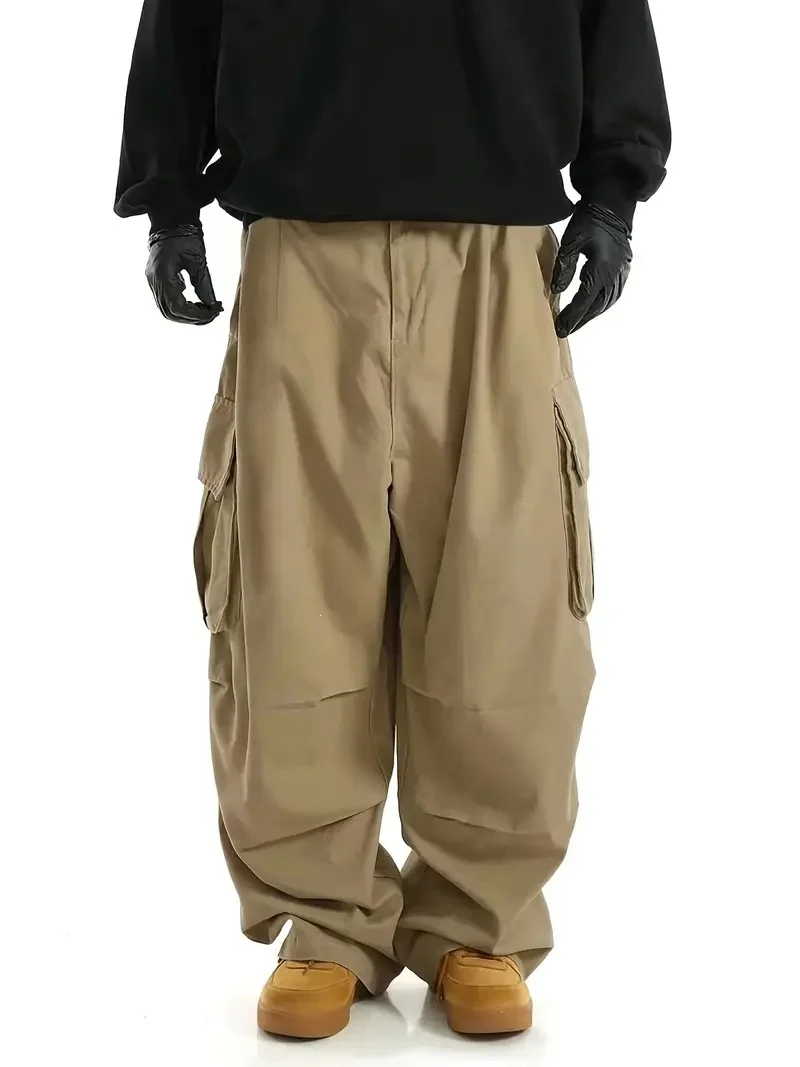 Herren Weite Baggy-Utility-Cargohose mit Multifachtaschen und tiefem Schritt Nord Taschen