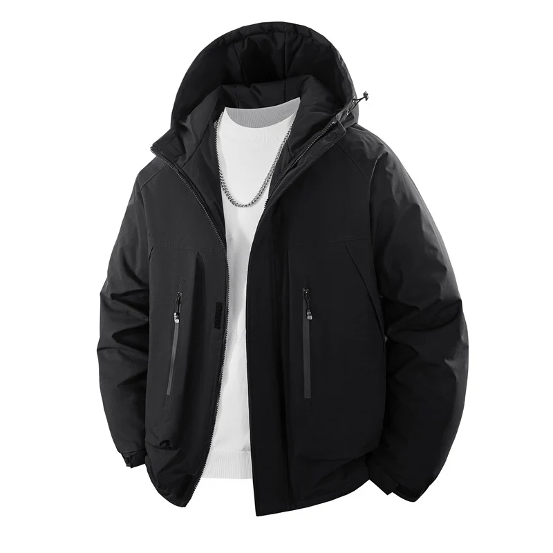 Herren Wattierte Kapuzen-Outdoorjacke mit wasserabweisender Membran und technischen Reißverschlusstaschen Nord Taschen