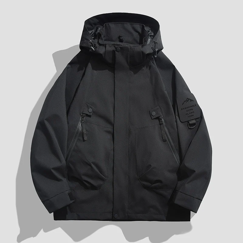 Herren Wasserdichte Utility-Softshelljacke mit Kapuze, schräge Reißverschlusstaschen & verstellbaren Ärmelriegeln Nord Taschen