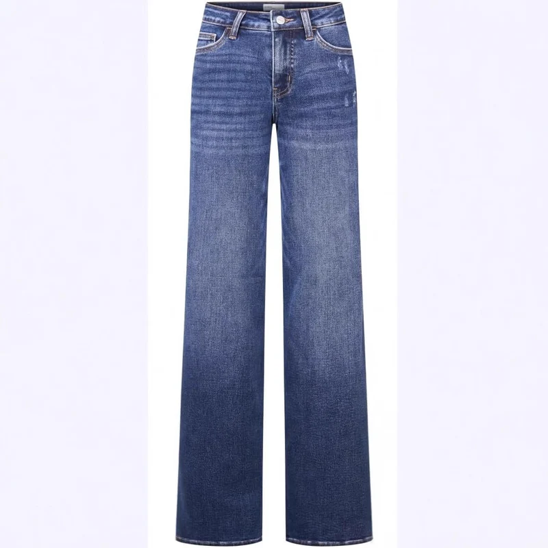 Damen Weite High‑Waist Schlagjeans aus Stretch Denim Nord Taschen