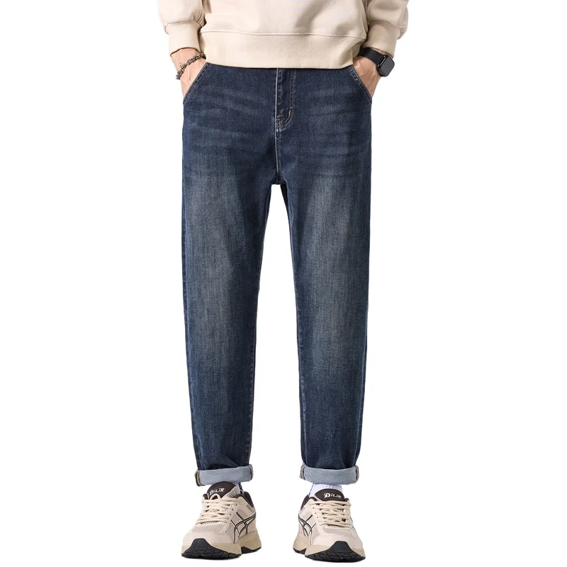 Herren Konisch geschnittene Freizeit-Jeans mit mittlerer Leibhöhe und dezenter Used-Waschung Nord Taschen