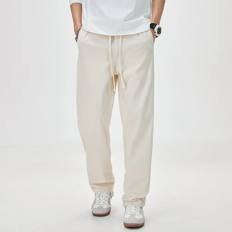 Herren Cordhose mit Kordelzug und geradem Bein Nord Taschen