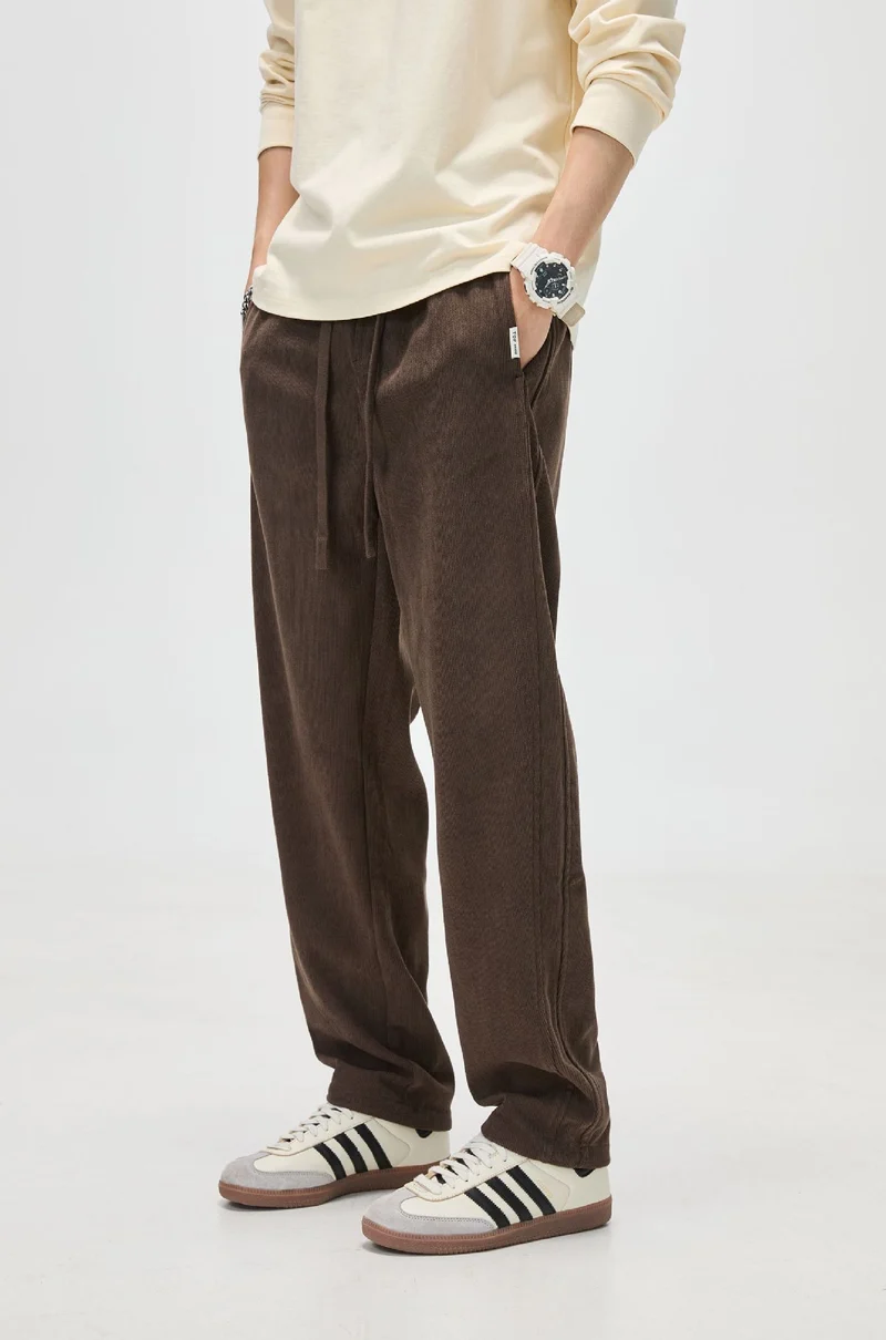 Herren Cordhose mit Kordelzug und geradem Bein Nord Taschen