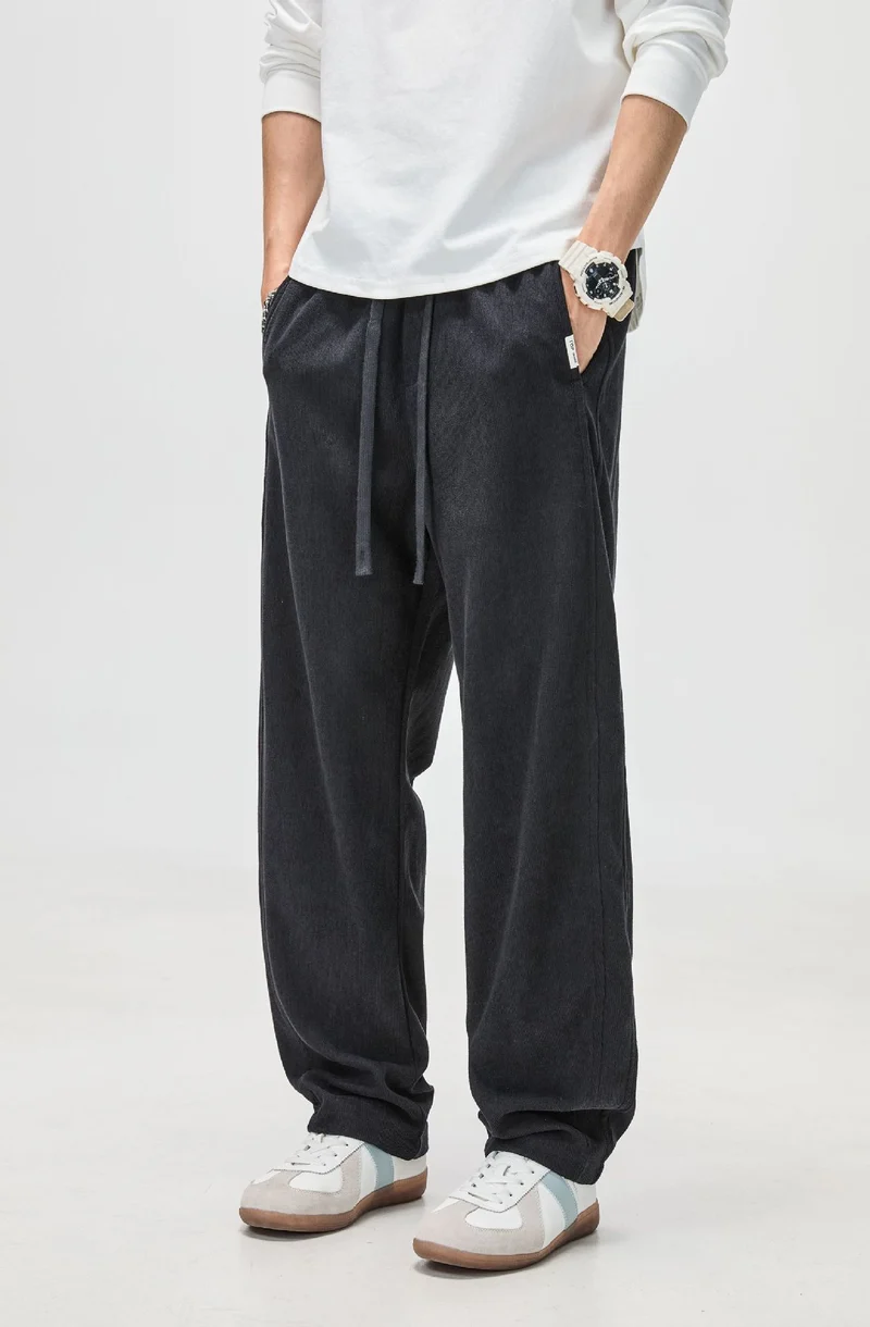 Herren Cordhose mit Kordelzug und geradem Bein Nord Taschen