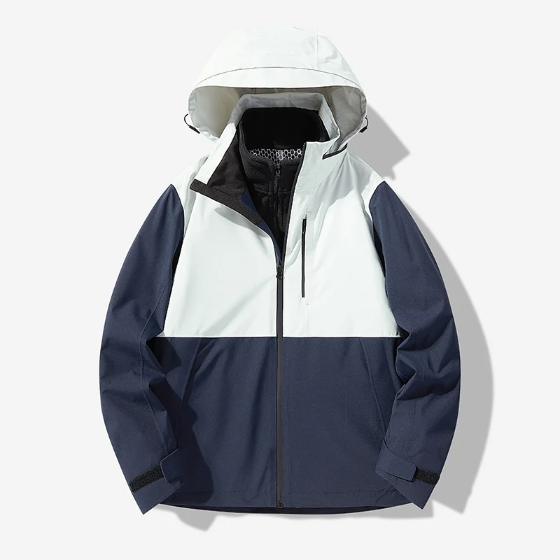 Herren Wasserdichte technische Softshell-Hybridjacke mit integriertem Fleecefutter und verstellbarer Kapuze Nord Taschen