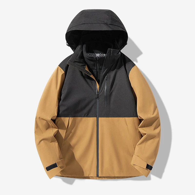 Herren Wasserdichte technische Softshell-Hybridjacke mit integriertem Fleecefutter und verstellbarer Kapuze Nord Taschen