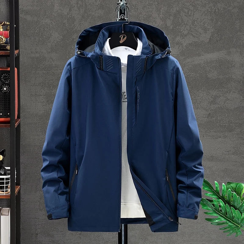 Herren Wasserdichte Softshelljacke mit verstellbarer Kapuze, verschweißten Nähten & wasserfester Front Nord Taschen