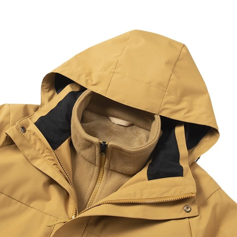 Herren Wasserdichte Softshell-Outdoorjacke mit verschweißten Nähten, taktischen Brusttaschen und verstellbarer Kapuze Nord Taschen