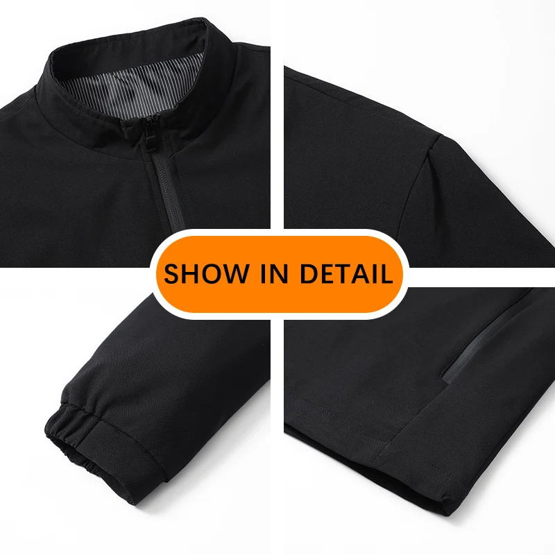 Herren Wasserabweisende Softshell-Blousonjacke mit Stehkragen, Zweiwege-Reißverschluss & gestreiftem Innenfutter Nord Taschen