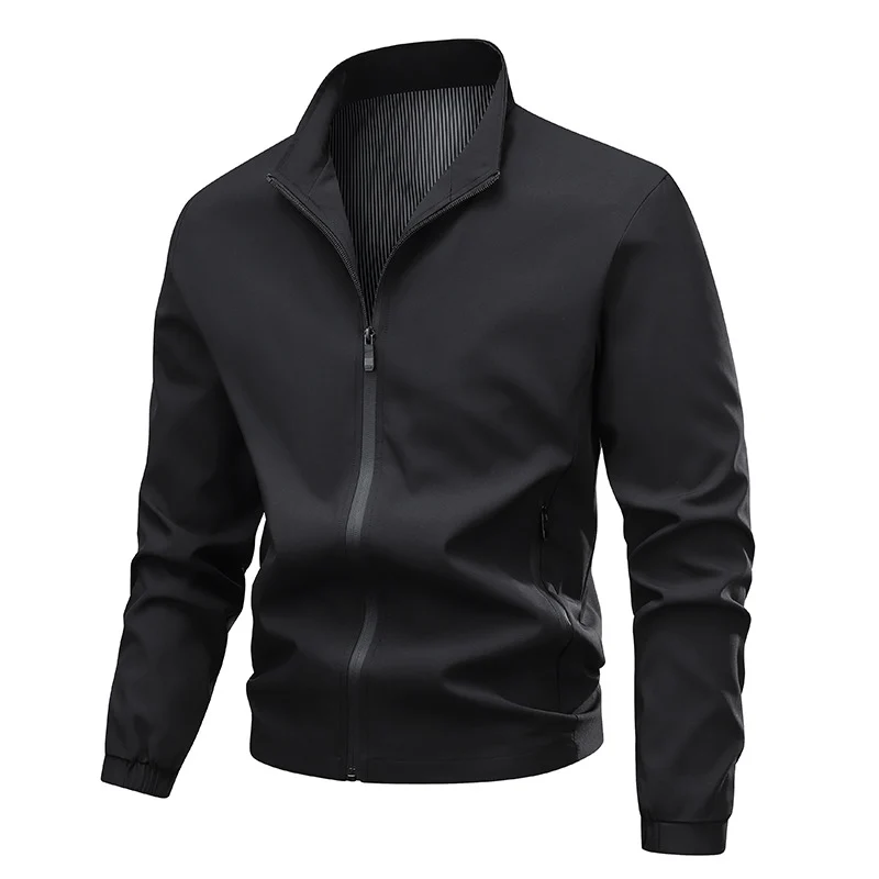 Herren Wasserabweisende Softshell-Blousonjacke mit Stehkragen, Zweiwege-Reißverschluss & gestreiftem Innenfutter Nord Taschen