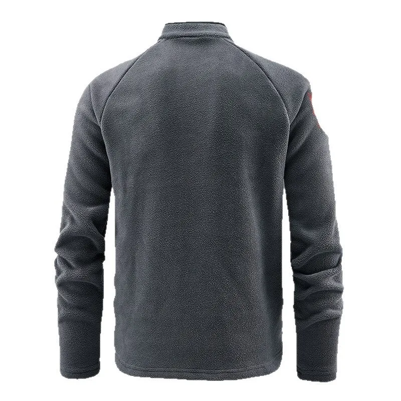 Herren Wärmender Fleecepullover mit kurzem Reißverschluss und Stehkragen Nord Taschen