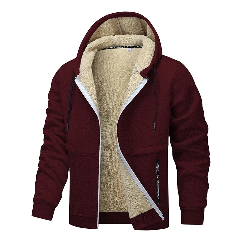 Herren Sherpa‑gefütterte Zip‑Hoodiejacke im Urban‑Casual‑Stil mit Teddyfleece‑Innenfutter Nord Taschen