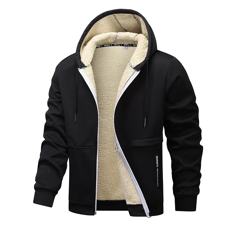 Herren Sherpa‑gefütterte Zip‑Hoodiejacke im Urban‑Casual‑Stil mit Teddyfleece‑Innenfutter Nord Taschen