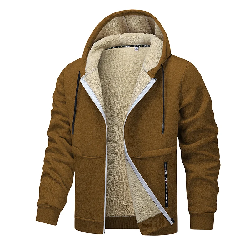 Herren Sherpa‑gefütterte Zip‑Hoodiejacke im Urban‑Casual‑Stil mit Teddyfleece‑Innenfutter Nord Taschen