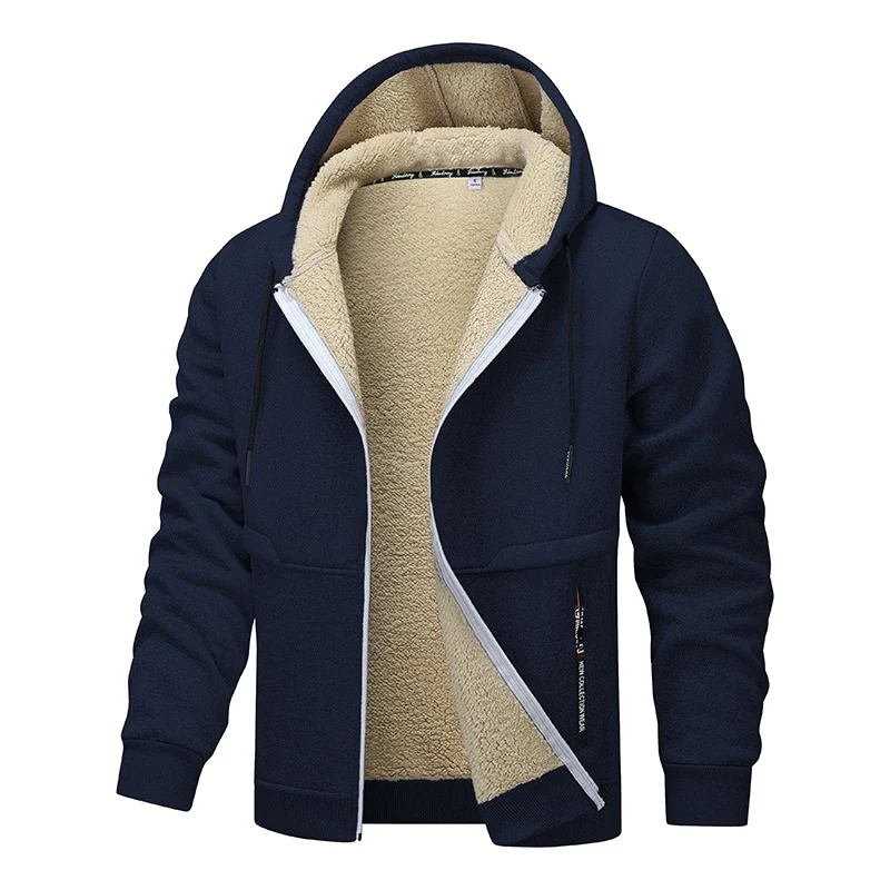 Herren Sherpa‑gefütterte Zip‑Hoodiejacke im Urban‑Casual‑Stil mit Teddyfleece‑Innenfutter Nord Taschen