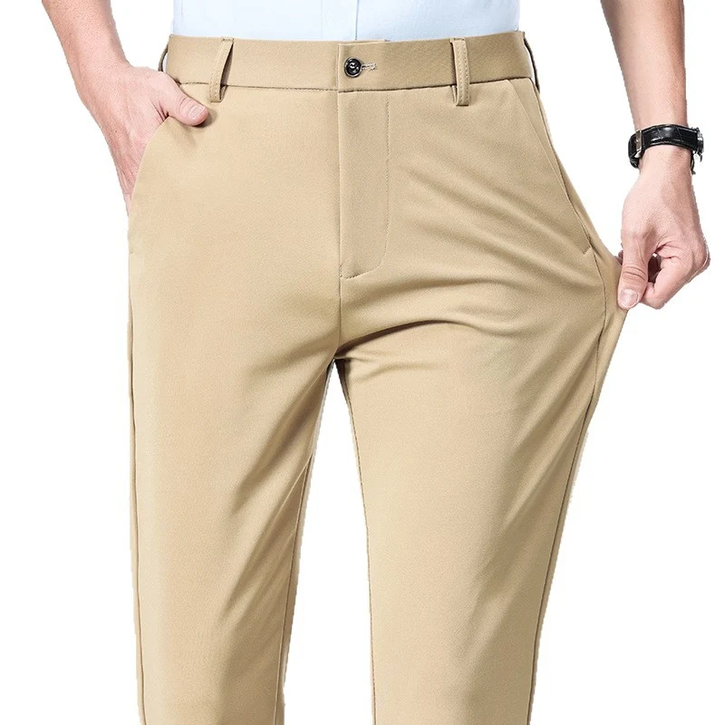 Herren Schlanke Business-Chinohose mit Stretch-Twill, Bügelfalte & verdeckten Reißverschlusstaschen Nord Taschen