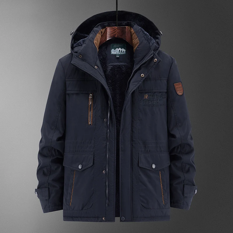 Herren Robuster gefütterter Field-Parka mit Teddyfutter, Kapuze und Multifunktions‑Taschen Nord Taschen