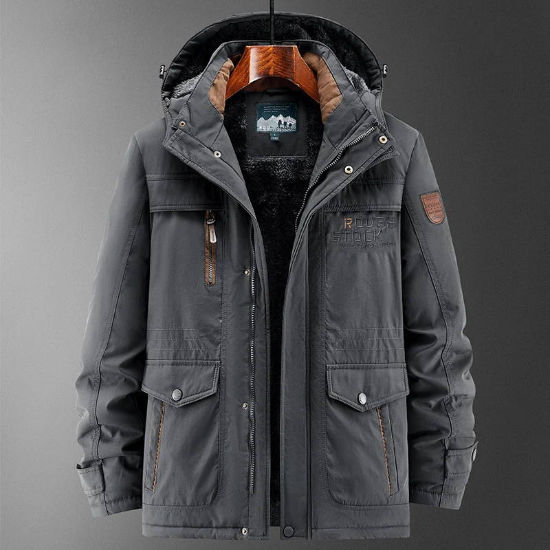 Herren Robuster gefütterter Field-Parka mit Teddyfutter, Kapuze und Multifunktions‑Taschen Nord Taschen