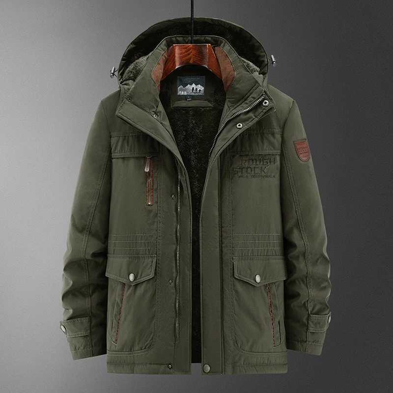 Herren Robuster gefütterter Field-Parka mit Teddyfutter, Kapuze und Multifunktions‑Taschen Nord Taschen