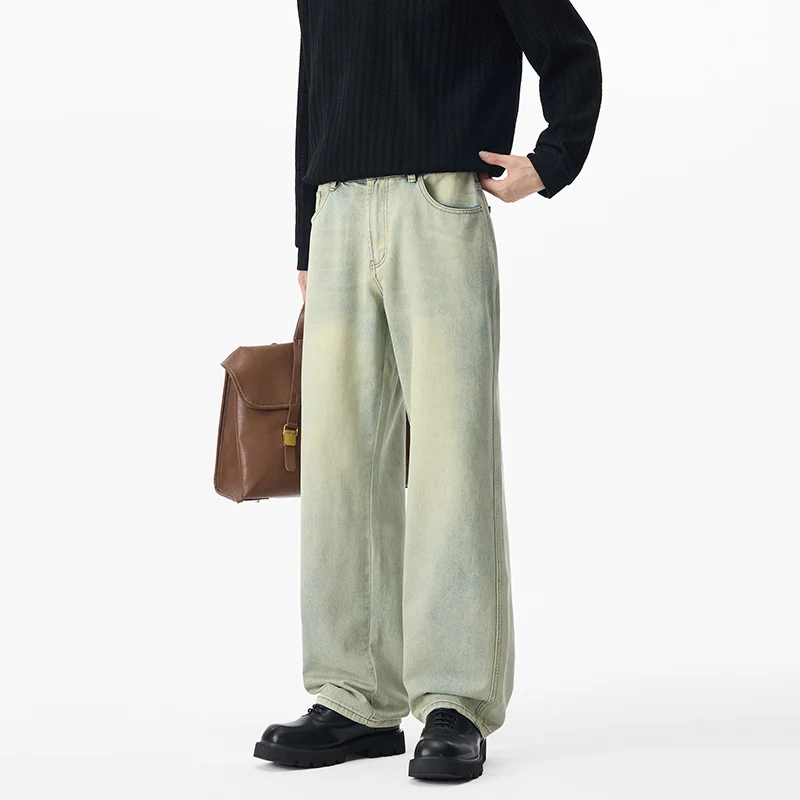 Herren Baggy-Jeans aus verwaschenem Ombre-Denim mit weitem Bein Nord Taschen