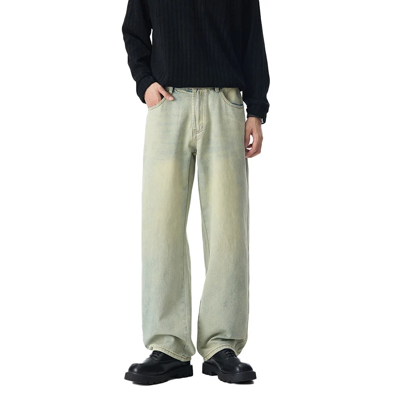 Herren Baggy-Jeans aus verwaschenem Ombre-Denim mit weitem Bein Nord Taschen