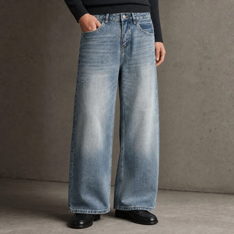Damen Weite High‑Waist Jeans aus Vintage‑Denim Nord Taschen